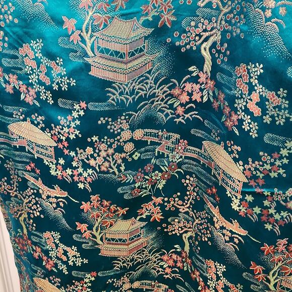 Vintage Peony Brand Shanghai China Robe Coat Size Med Satin Pankou Knot Button - Picture 4 of 11